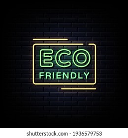 Vector de señal de neón ecológico
