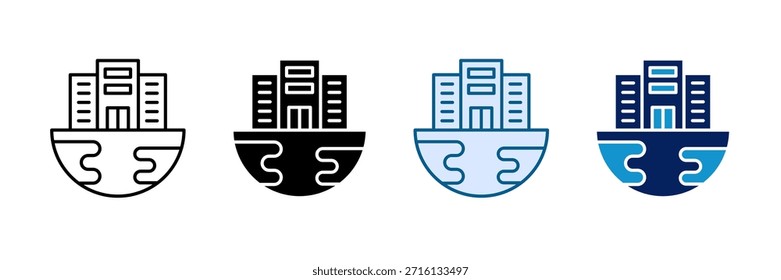 Conjunto de iconos de oficina respetuoso del medio ambiente Colección de estilo múltiple
