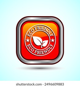 Eco Friendly and Organic Icon Button Design Illustration