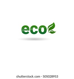 Eco Friendly Organic Natural Product Web Icon Green Logo Flat Vector Illustration