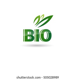 Eco Friendly Organic Natural Product Web Icon Green Logo Flat Vector Illustration