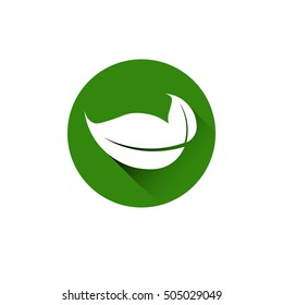 Eco Friendly Organic Natural Product Web Icon Green Logo Flat Vector Illustration