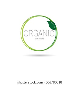 Eco Friendly Organic Natural Product Web Icon Green Logo Flat Vector Illustration