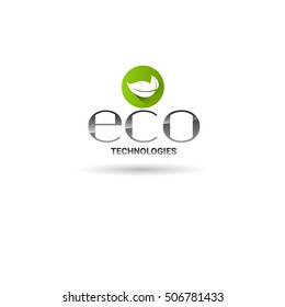 Eco Friendly Organic Natural Product Web Icon Green Logo Flat Vector Illustration