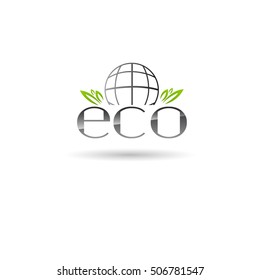 Eco Friendly Organic Natural Product Web Icon Green Logo Flat Vector Illustration