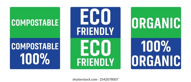 Eco friendly, Organic vector icon set.
