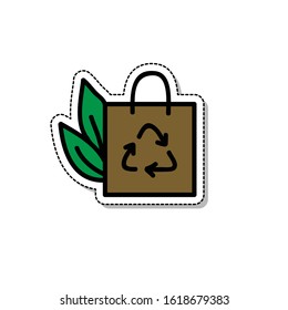eco friendly package doodle icon, vector illustration