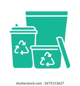 Icono plano de color de embalaje ecológico para proyectos digitales e impresos.  Iconos limpios mínimos para App y Sitios web. Iconos modernos y sencillos para UI UX y branding