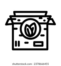 eco friendly packaging green living line icon vector. eco friendly packaging green living sign. isolated contour symbol black illustration