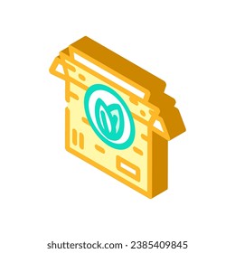 eco friendly packaging green living isometric icon vector. eco friendly packaging green living sign. isolated symbol illustration