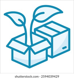 Eco Friendly Packaging Icon Element For Design