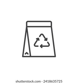 Eco friendly packaging line icon. Recycle bag linear style sign for mobile concept and web design. Sustainable packaging outline vector icon. Symbol, logo illustration. Vector graphics