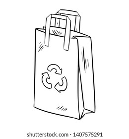 Eco friendly paper bag. Ecological and zero-waste product. Go green