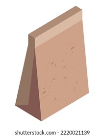 icono isométrico de bolso de papel ecológico