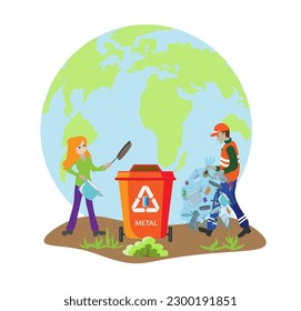 Eco friendly people garbage collector.Man with waste.