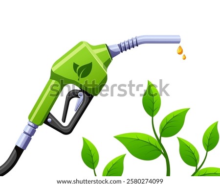 Eco friendly petrol pump nozzle vector isolated on white background.