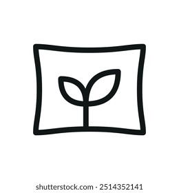 Eco friendly pillow isolated icon, organic pillows vector icon with editable stroke