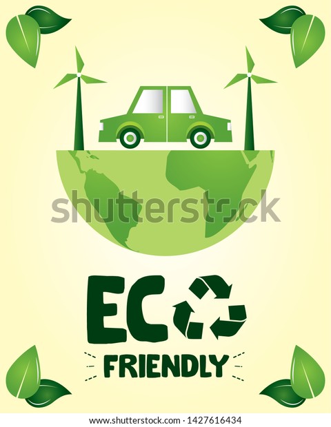 eco\
friendly planet car save earth vector\
illustration