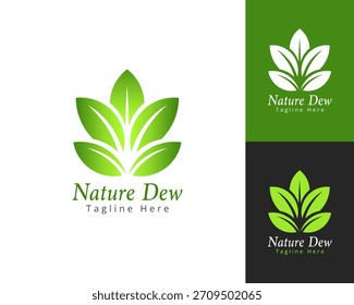 Diseño ecológico del logotipo de la planta para la marca natural