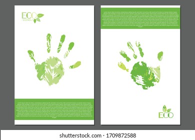 Eco friendly poster templates set. Universal use design