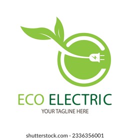 plantilla de diseño de logotipo de conexión de alimentación ecológica	