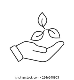 Eco friendly power vector icon. Line sign for mobile concept and web design. Symbol, logo illustration. Vector graphics