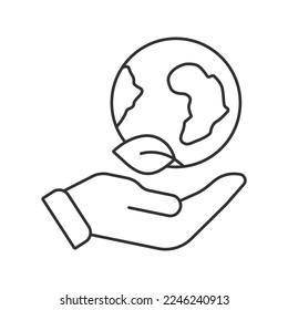 Eco friendly power vector icon. Line sign for mobile concept and web design. Symbol, logo illustration. Vector graphics