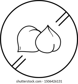 Eco friendly produc: nuts free sign in outline style