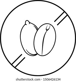 Eco friendly produc: nuts free sign in outline style