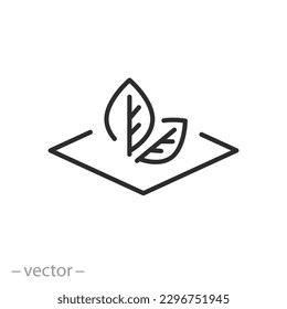 eco friendly product icon, environmentally or natural materials, organic fabric, thin line symbol - editable stroke vector illustration