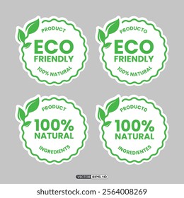 Eco friendly product sticker with 100% natural ingredients.