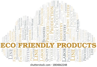Eco Friendly Products word cloud create with text only.