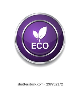 Eco Friendly Purple Vector Icon Button