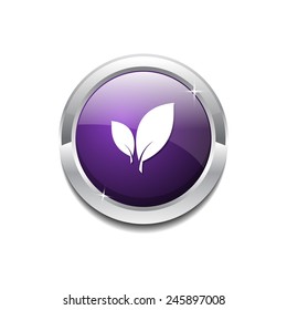 Eco Friendly Purple Vector Icon Button