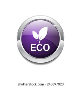 Eco Friendly Purple Vector Icon Button