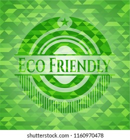Eco Friendly realistic green mosaic emblem