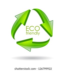 Eco friendly recycle vector symbol