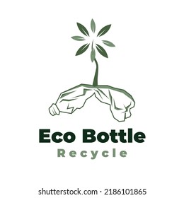 Eco friendly recycling bottle illustration logo