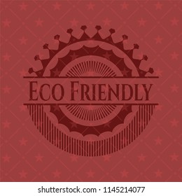 Eco Friendly red icon or emblem