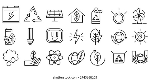 Eco friendly related thin line icon set in minimal style.Linear ecology icons. Environmental sustainability simple symbol. Editable stroke. Sustainability icon Line illustration