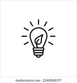 Icono de línea delgada ecológico. Iconos de ecología lineal. Símbolo sencillo de sostenibilidad ambiental. Trazo editable