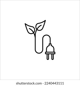 Eco friendly related thin line icon. Linear ecology icons. Environmental sustainability simple symbol. Editable stroke