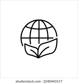 Eco friendly related thin line icon. Linear ecology icons. Environmental sustainability simple symbol. Editable stroke
