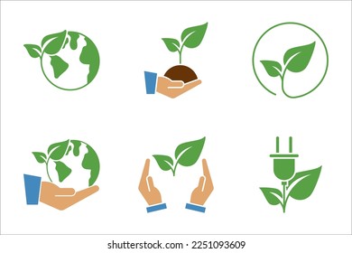 Eco friendly related thin line icon set. Linear ecology icons. Environmental sustainability simple symbol. vector illustration on white background.