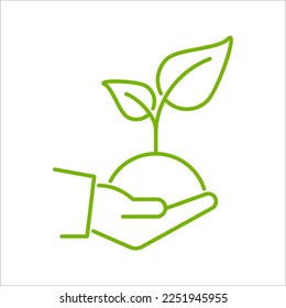 Eco friendly related thin line icon set. Linear ecology icons. Environmental sustainability simple symbol. vector illustration on white background.