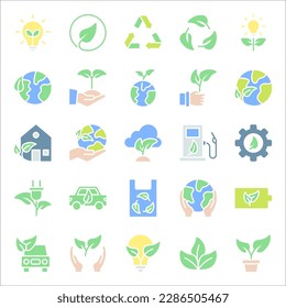 Eco friendly related thin line icon set. Linear ecology icons. Environmental sustainability simple symbol. vector illustration on white background.