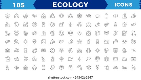 Eco friendly related thin line icon set in minimal style. Linear ecology icons. Environmental sustainability simple symbol. Editable stroke, Pixel Perfect.
