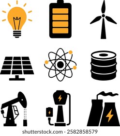 Eco friendly related thin line icon set in minimal style. Linear ecology icons. Environmental sustainability simple symbol. Editable stroke . Oil and energy related icon set