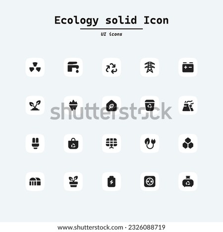 Eco friendly related thin line icon set in minimal style. Linear ecology icons. Environmental sustainability simple symbol.Collection ui icons with squircle shape. Web Page, Mobile App, UI, UX design.