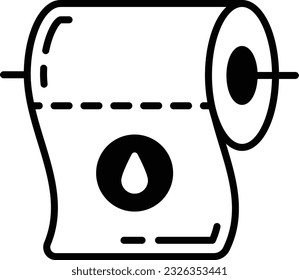 Eco friendly sanitary tissue roll concept, Toilet Paper vector icon design, Housekeeping symbol, Office caretaker sign, porter or cleanser equipment stock illustration